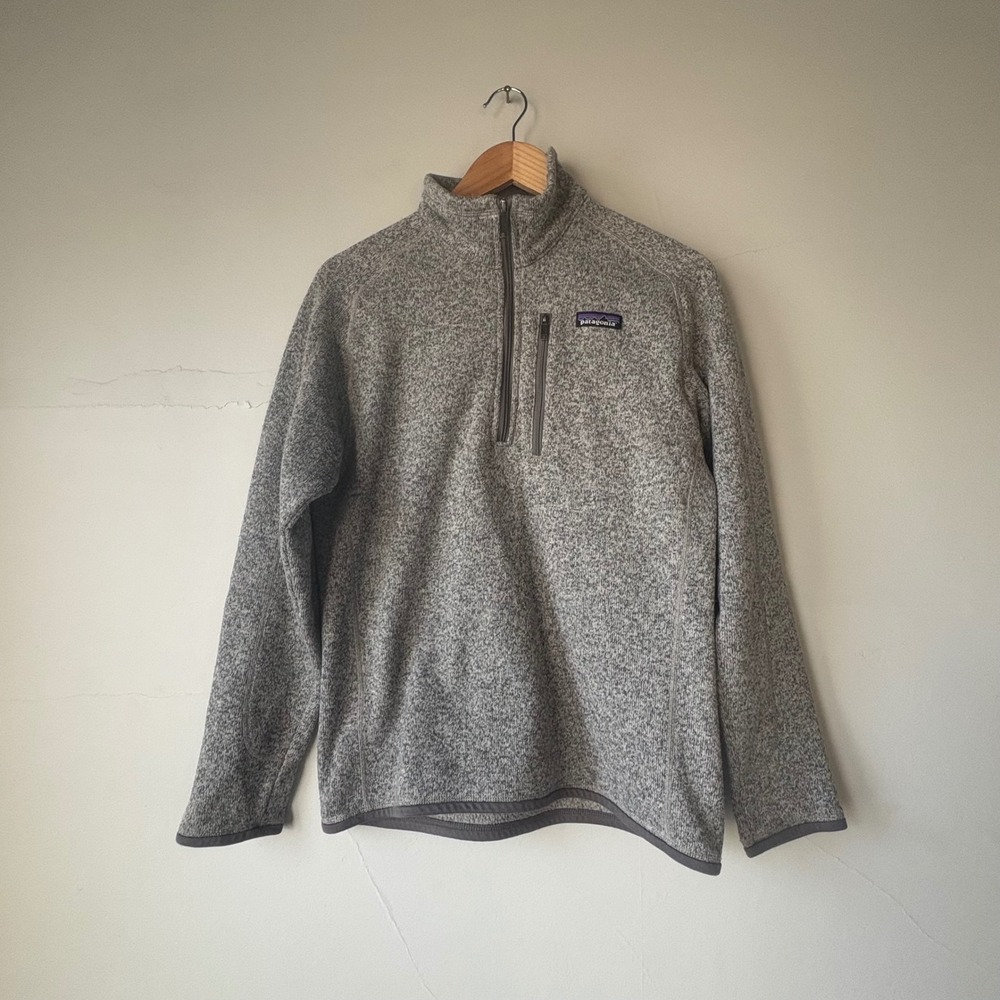 Patagonia Mens Better Sweater 1/4‎ Zip Fleece Pullover Stonewash Grey Size Small - Picture 3 of 6